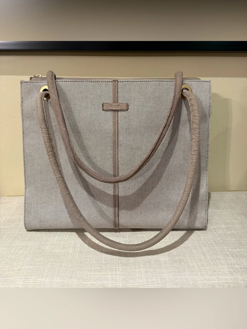 Hammitt Benjamin Professional Tote Bag | Canvas & Leather Studded Work Bag